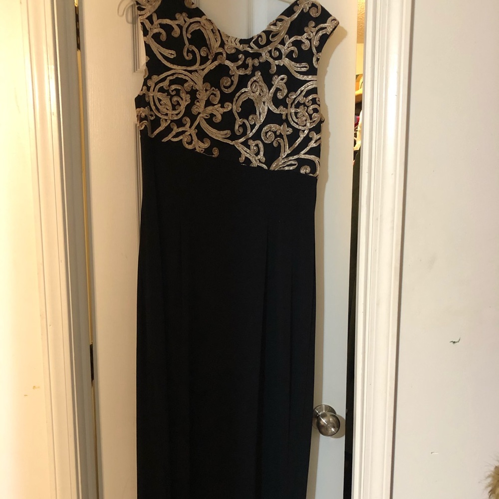 Black and Gold Evening Dress